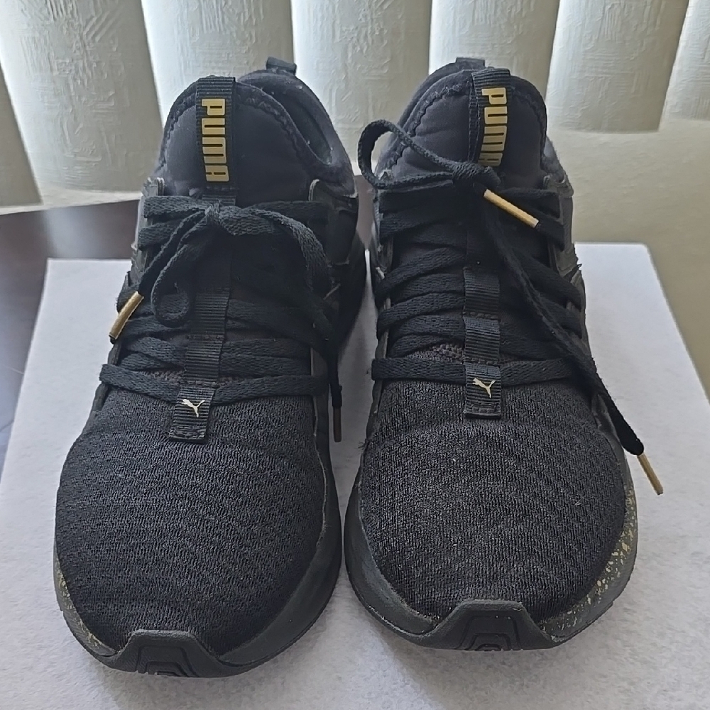 Puma Black Performance Sneakers with Cushioned Midsole